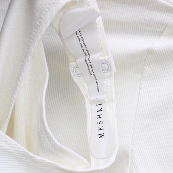 Meshki White Long Sleeve Bodysuit - Picture 6 of 8